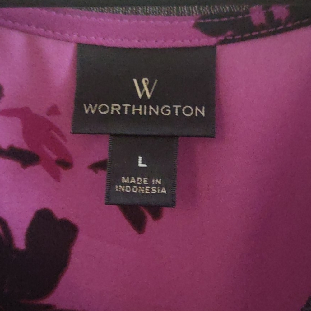 Worthington Chiffon Short-sleeved Blouse - Picture 2 of 3